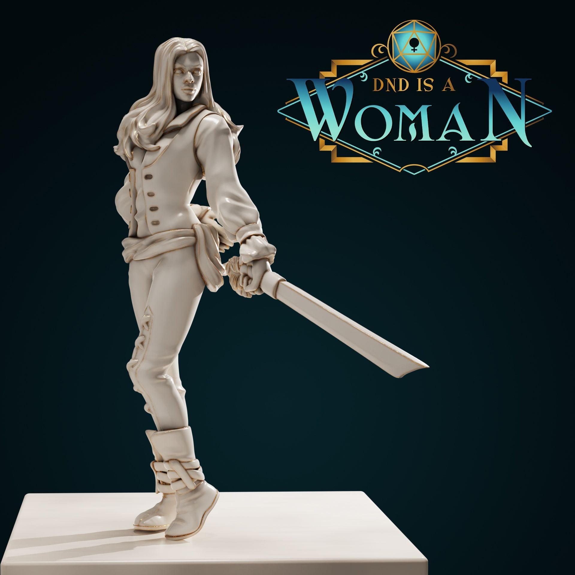 Aasimar Warlock Araquiel - 3d Printed Miniature by DND Is A Woman