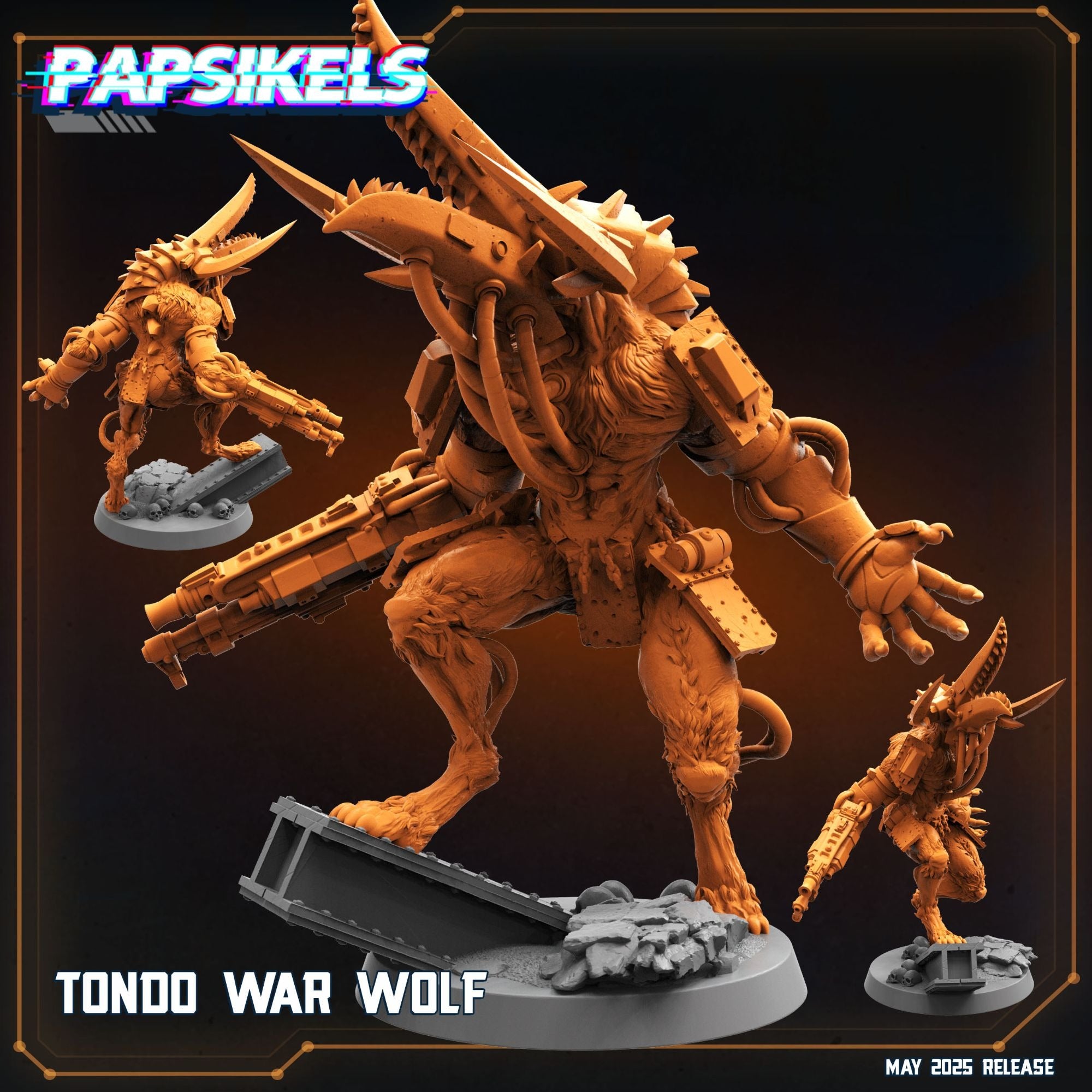 Tondo War Wolf - 3d Printed Miniature Sculpted by Papsikels Miniatures