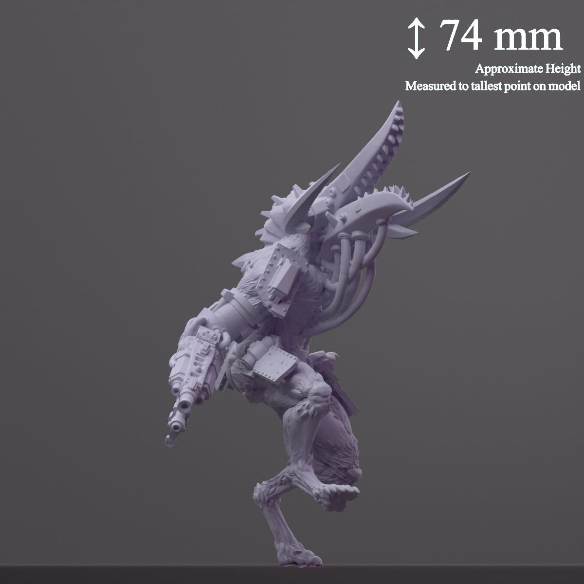 Tondo War Wolf - 3d Printed Miniature Sculpted by Papsikels Miniatures