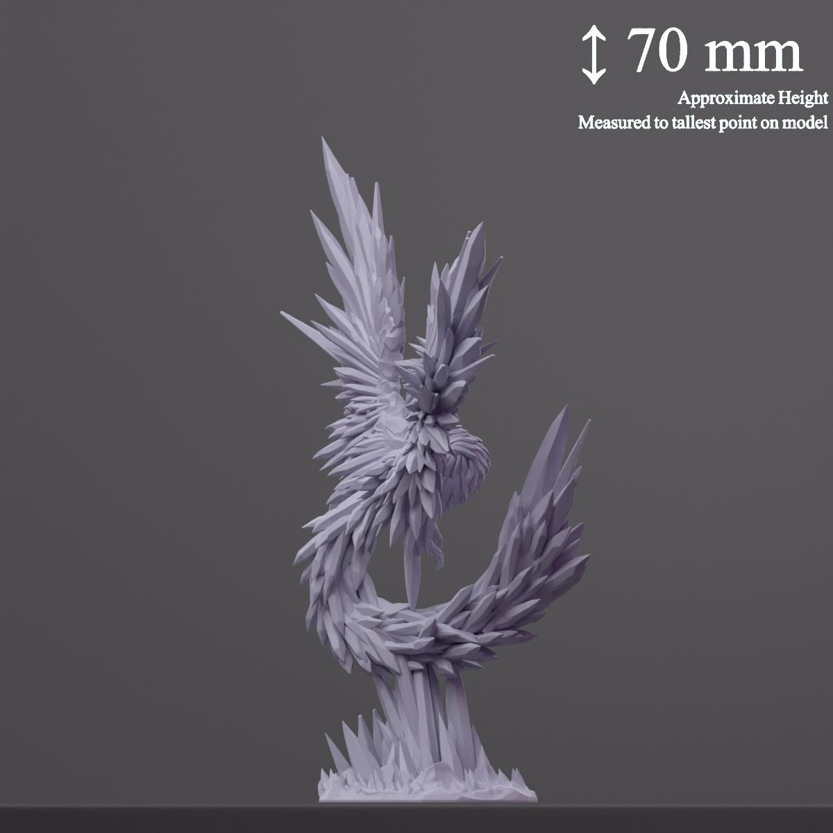 Ice Phoenix - 3d Printed Miniature Sculpted by Monolith Arts