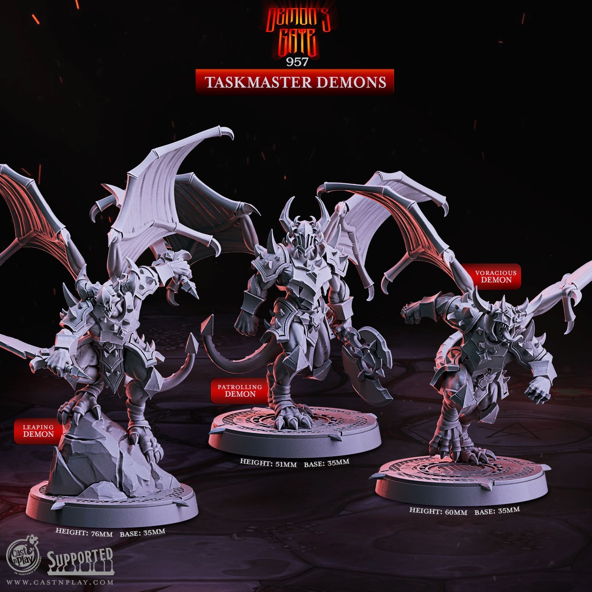 Taskmaster Demons - Demon's Gate - 3d Printed Miniature Sculpted by Cast N Play