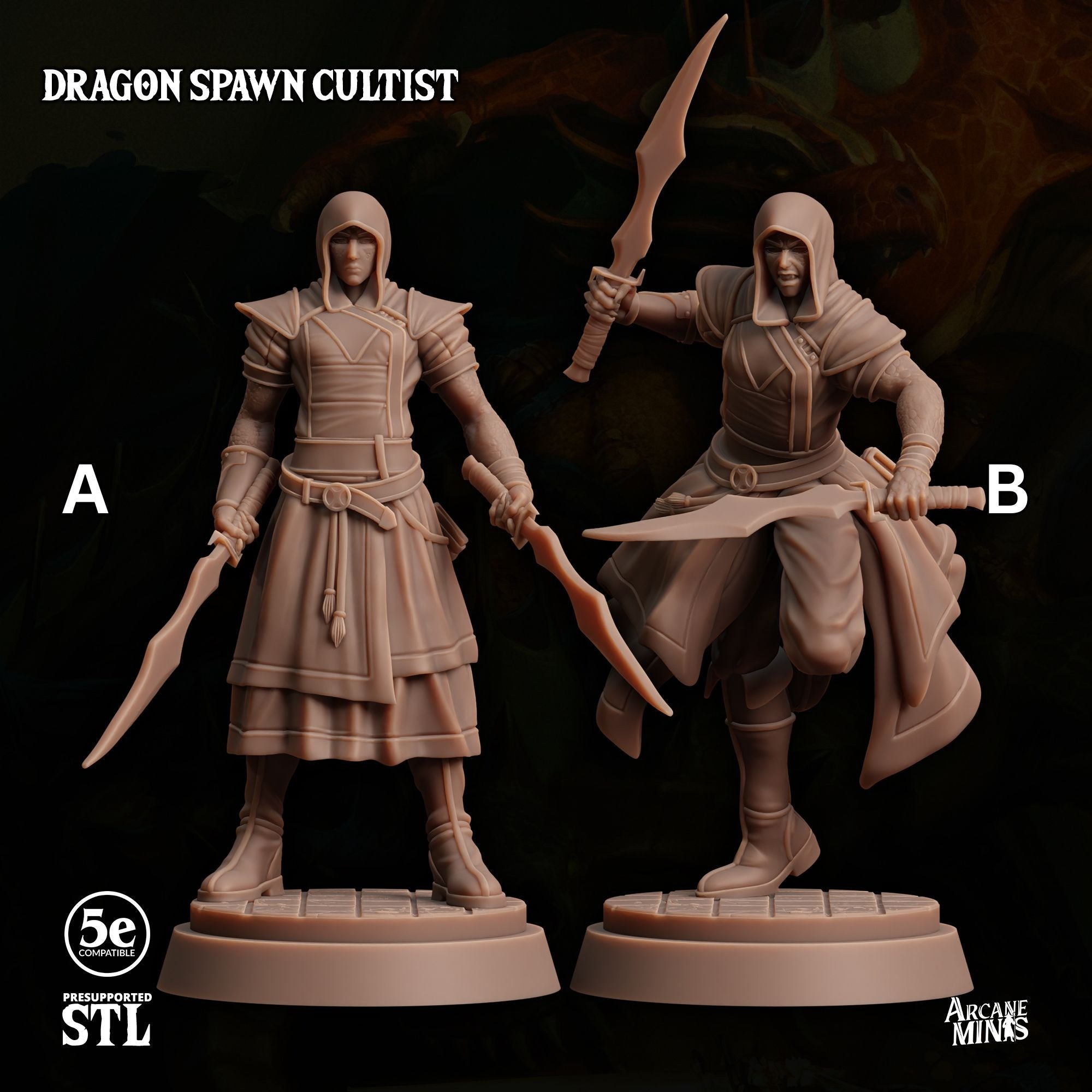 Dragon Spawn Cultist - Scales of Greed - 3d Printed Miniature by
