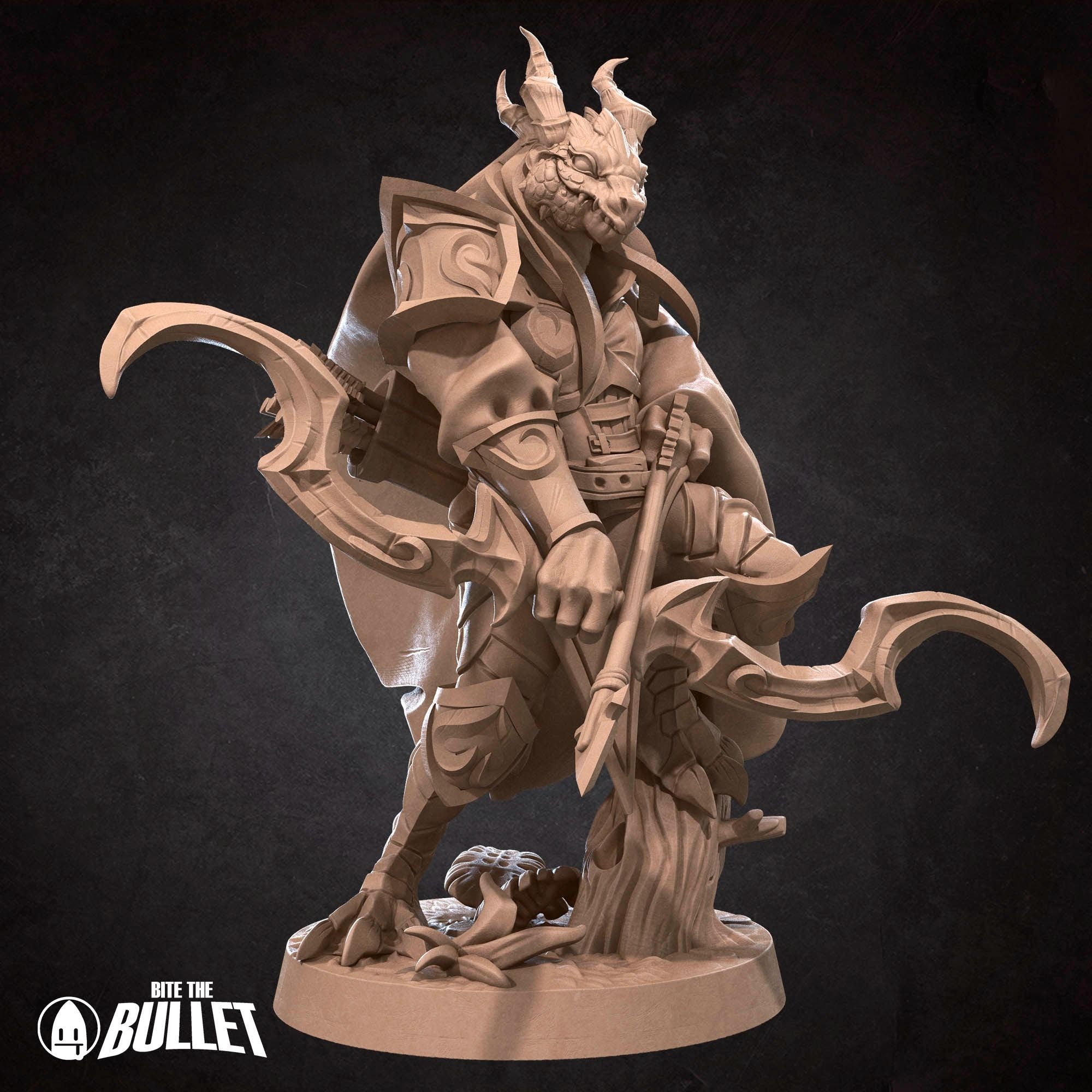 Dragonborn Ranger - 3d Printed Miniature sculpted by Bite the Bullet