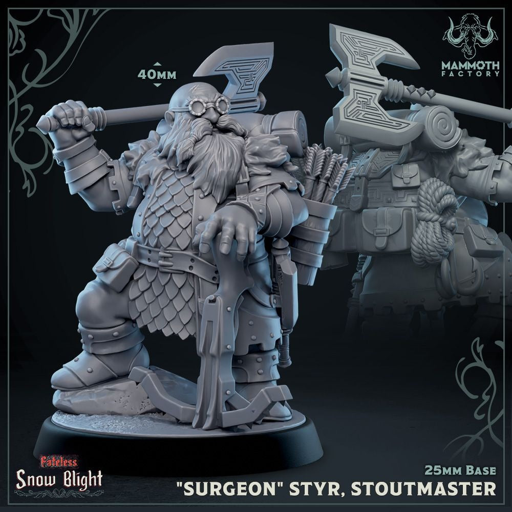 The Seven Stoutmasters - Snow Blight - 3d Printed Miniature Sculpted by Mammoth Factory