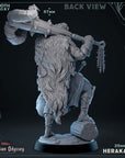 a statue of an old man with a hammer