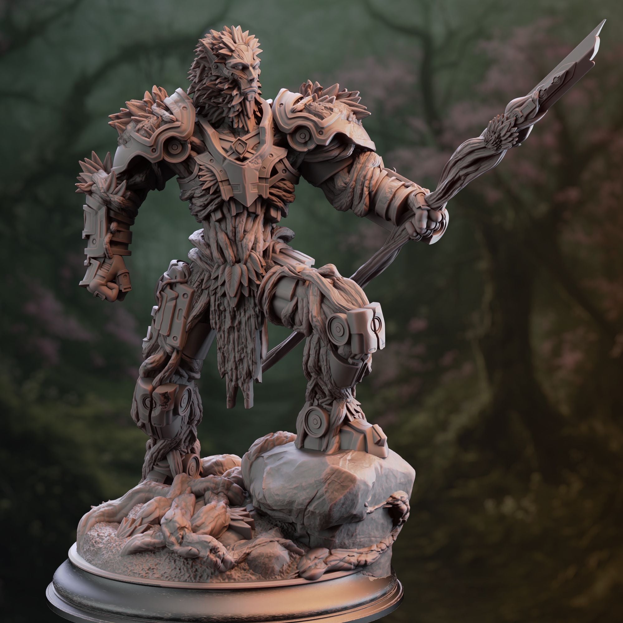 Myrion Stoneheart, Soulforged Druid - 3d Printed Miniature Sculpted by DM Stash