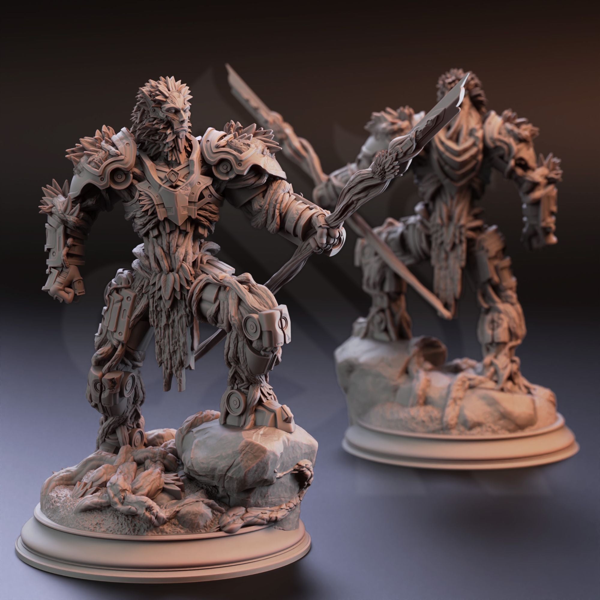 Myrion Stoneheart, Soulforged Druid - 3d Printed Miniature Sculpted by DM Stash
