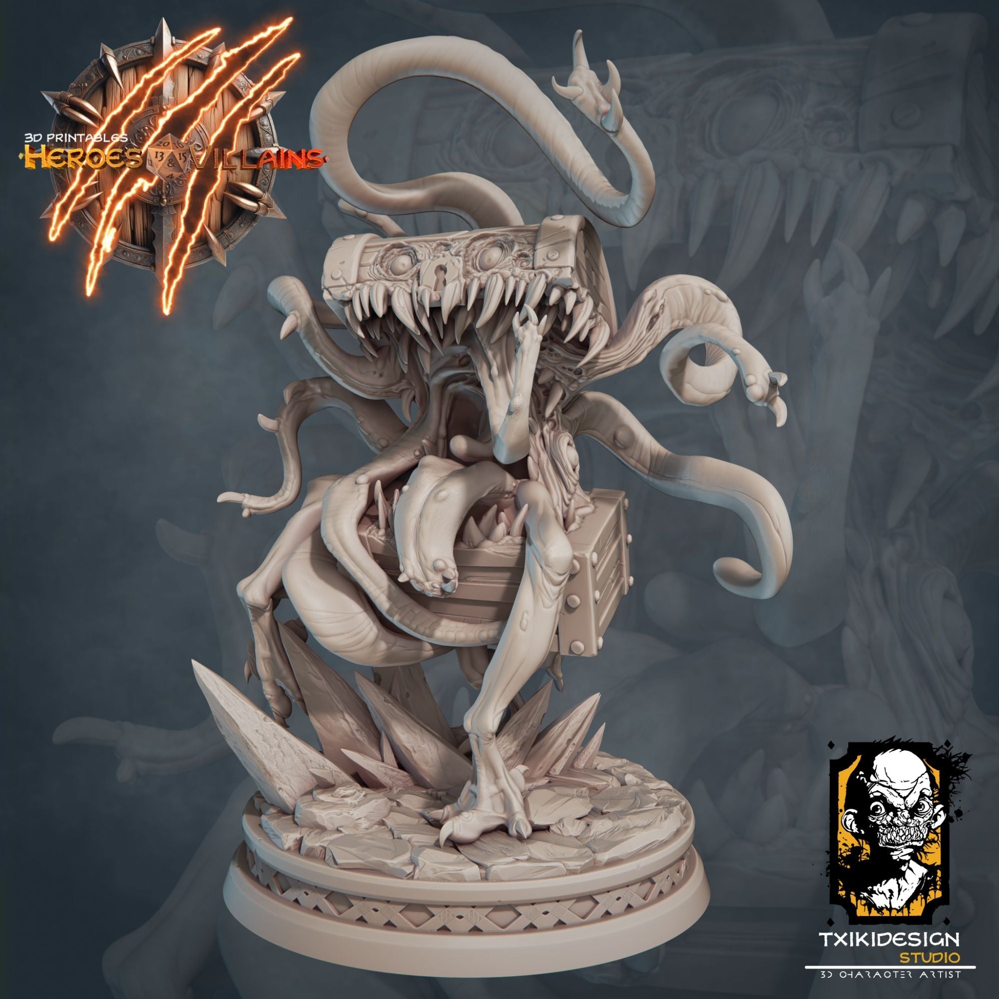 Chest Mimic - 3d Printed Miniature Sculpted by Txiki Design Studio