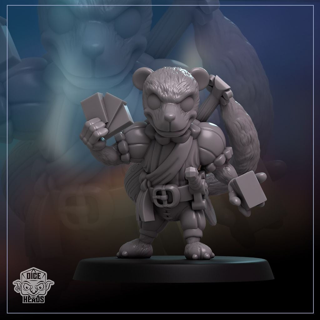 Arlo Hollowstep, Ferret Charlatan - 3d Printed Miniature by DiceHeads
