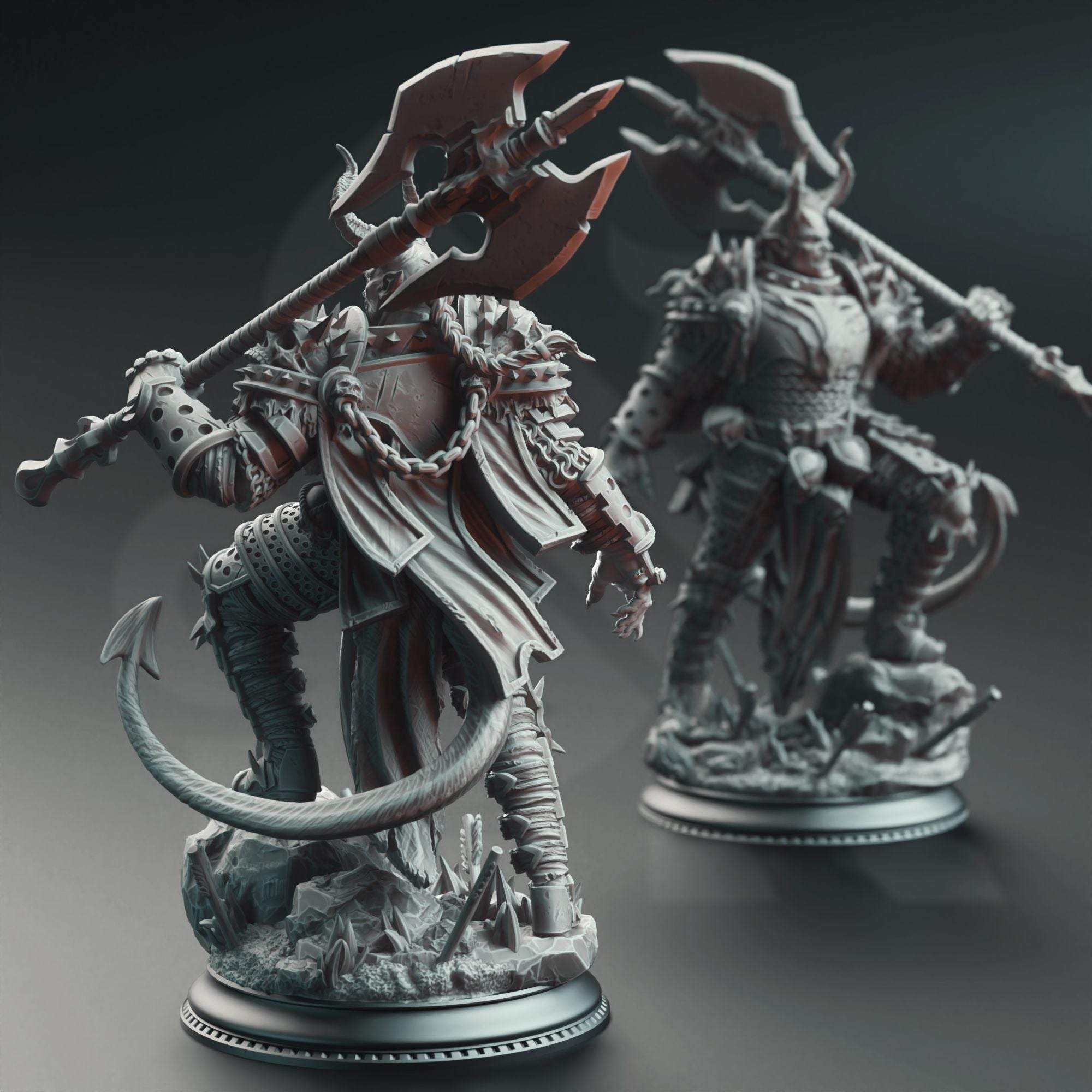 Skorn Skullsplitter, Knight of the Seventh Reverie - 3d Printed Miniature Sculpted by DM Stash