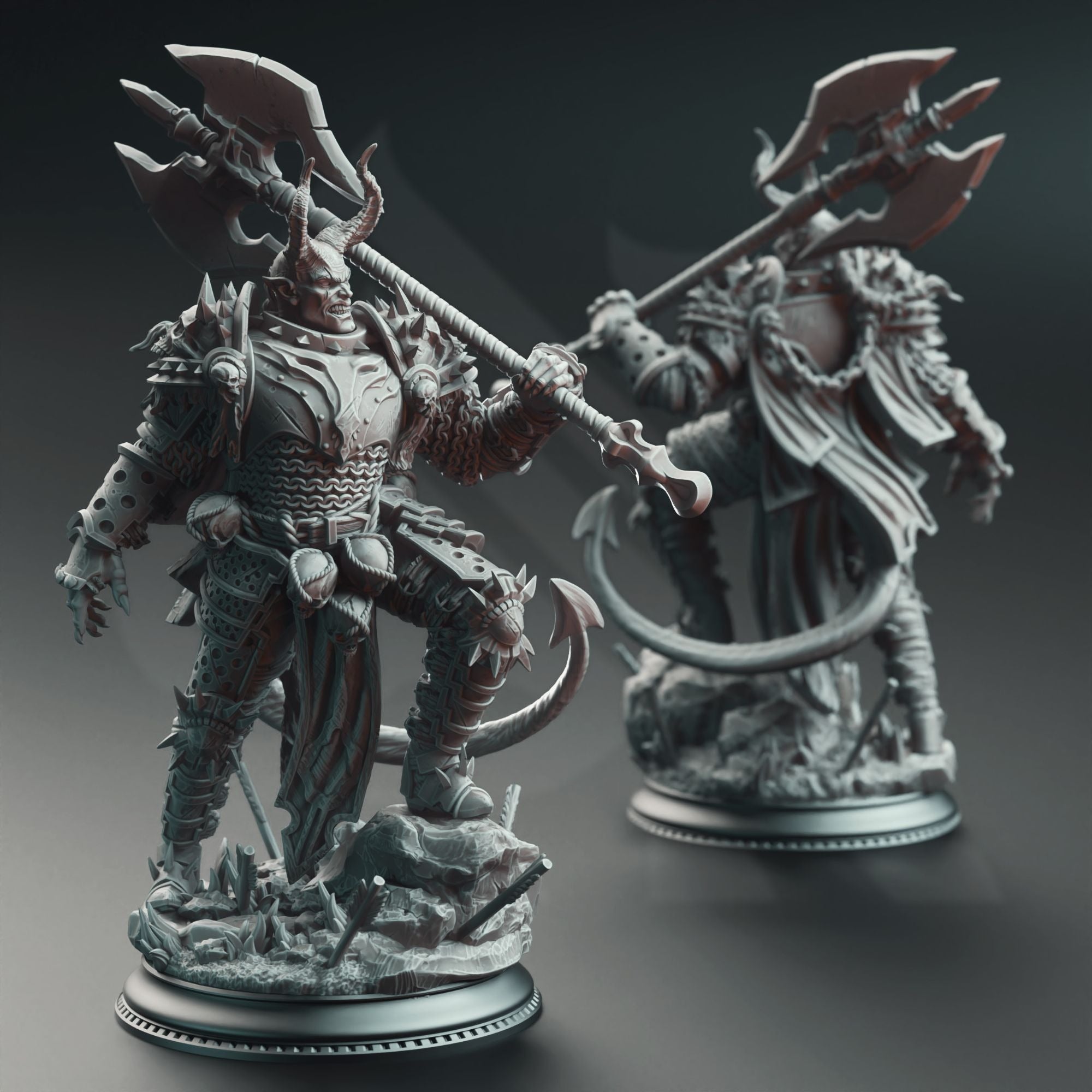 Skorn Skullsplitter, Knight of the Seventh Reverie - 3d Printed Miniature Sculpted by DM Stash