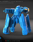 Siege Walkers - Iron Gears - 3d Printed Miniature Sculpted by Blue Wyvern