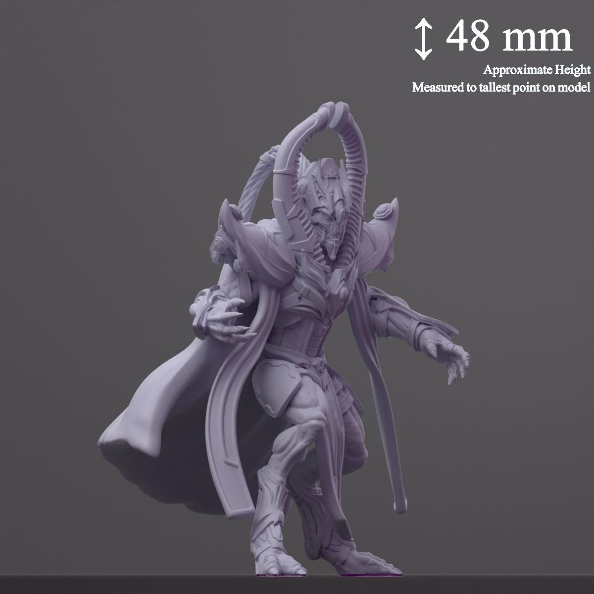 Sapient Humanoid, High-Ranked Templar 1 - 3d Printed Miniature Sculpted by Papsikels Miniatures
