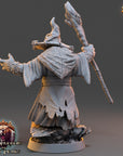 A 3D model of a wizard or magical figure, wearing a pointed hat and holding a staff or staff-like object. The figure appears to be from the video game "The Warriors of Fear".