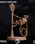 a statue of a monkey on a lamp post