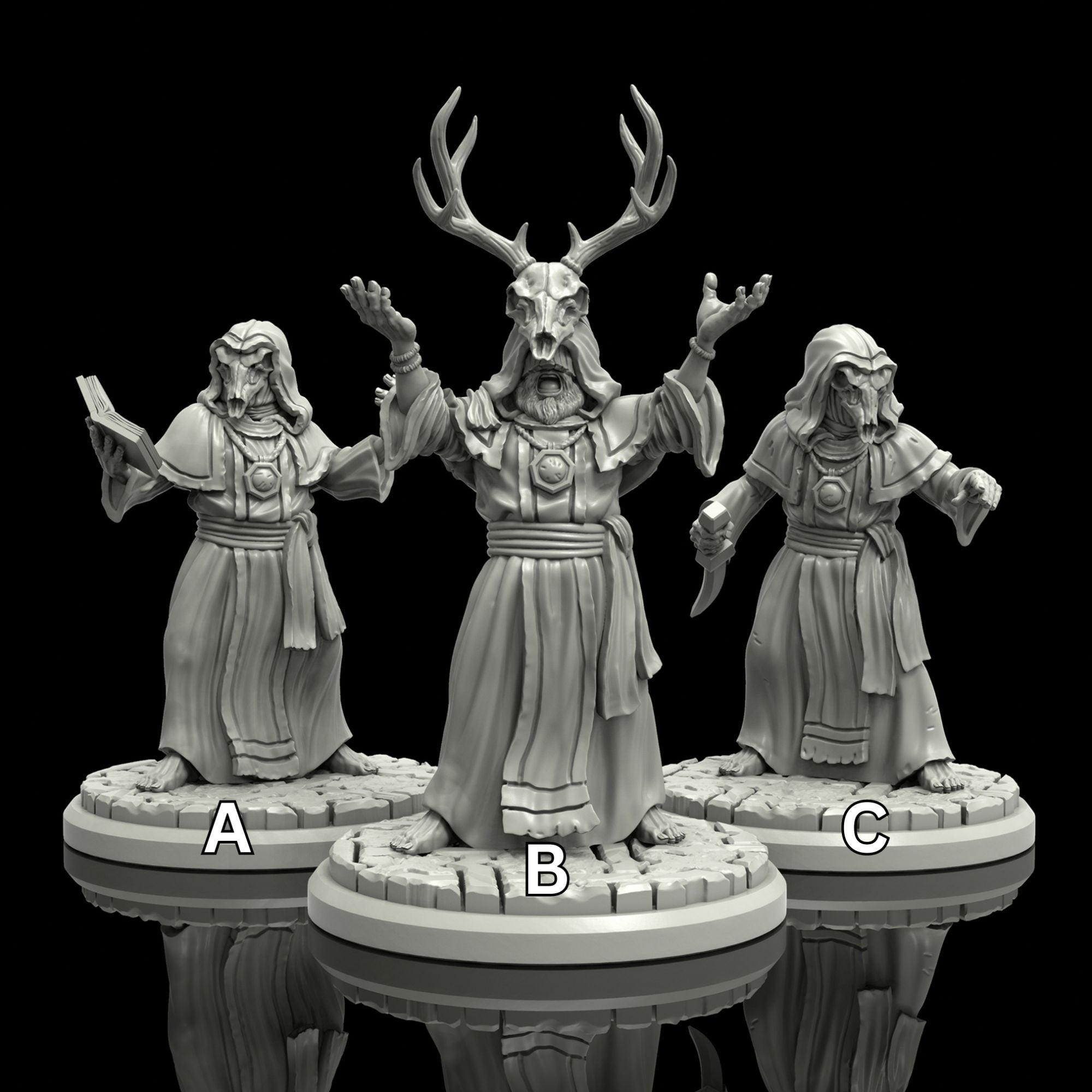 Cultists of the Cosmic Abyss - 3d Printed Miniature Sculpted by Adaevy Creations