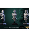 Myra Forgeheart Bust - Gilded Wrath - 3d Printed Miniature Sculpted by White Werewolf Tavern