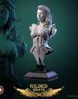 Myra Forgeheart Bust - Gilded Wrath - 3d Printed Miniature Sculpted by White Werewolf Tavern