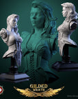 Myra Forgeheart Bust - Gilded Wrath - 3d Printed Miniature Sculpted by White Werewolf Tavern