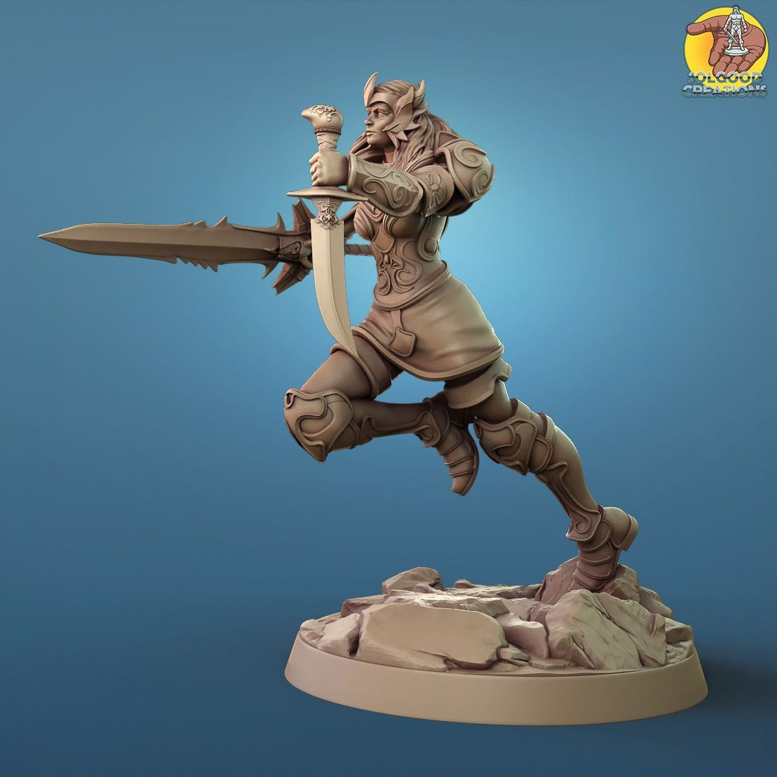 Ankya the Valkyrie - 3d Printed Miniature Scuplted by SolGood Creations