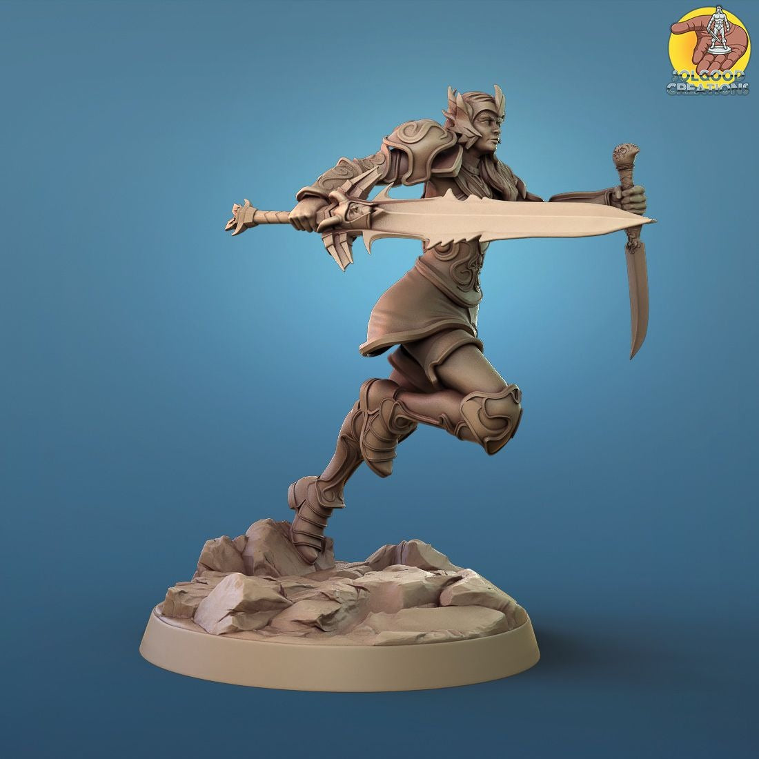 Ankya the Valkyrie - 3d Printed Miniature Scuplted by SolGood Creations