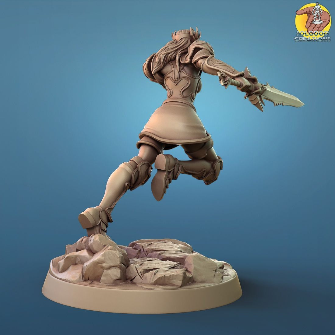 Ankya the Valkyrie - 3d Printed Miniature Scuplted by SolGood Creations