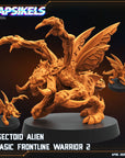Insectoid Alien Basic Frontline Warriors - 3d Printed Miniature Sculpted by Papsikels Miniatures