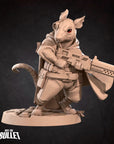 Space Ratfolk Soldier - Bullet Galaxy - 3d Printed Miniature sculpted by Bite the Bullet