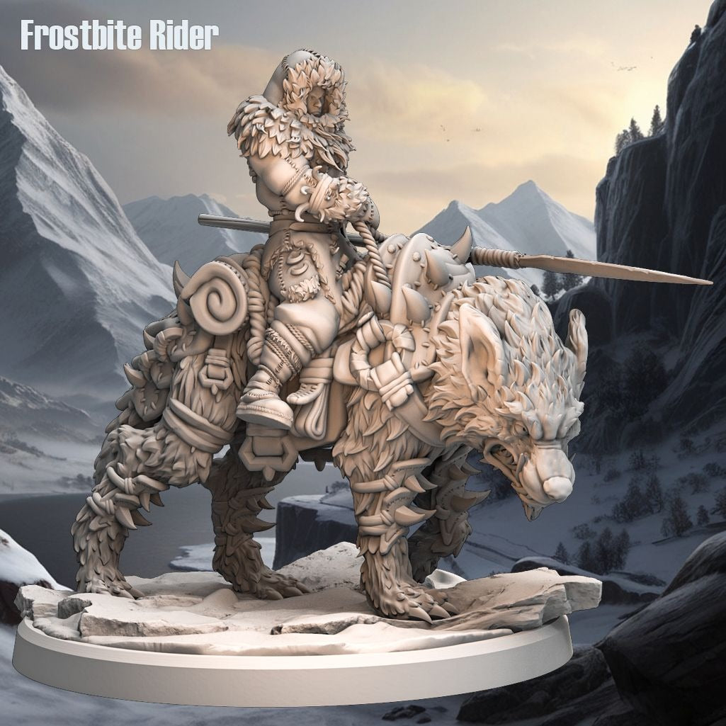 Frosbite Rider - 3d Printed Miniature Sculpted by Monolith Arts