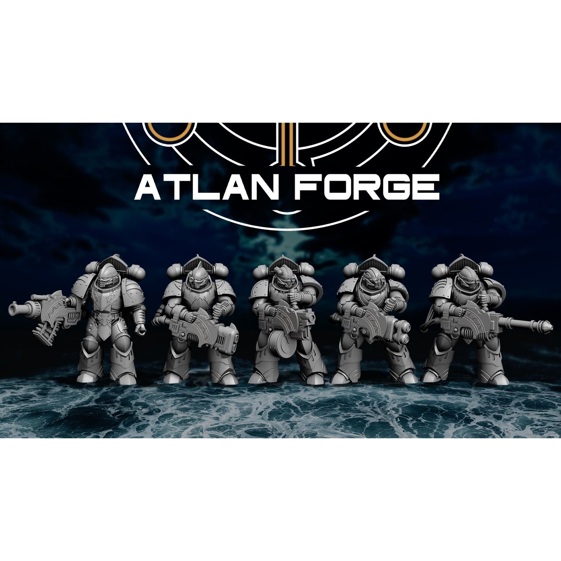 Atlan Forge - 5 Model Modular Unit 3d Printed Sculpted by Atlan Forge