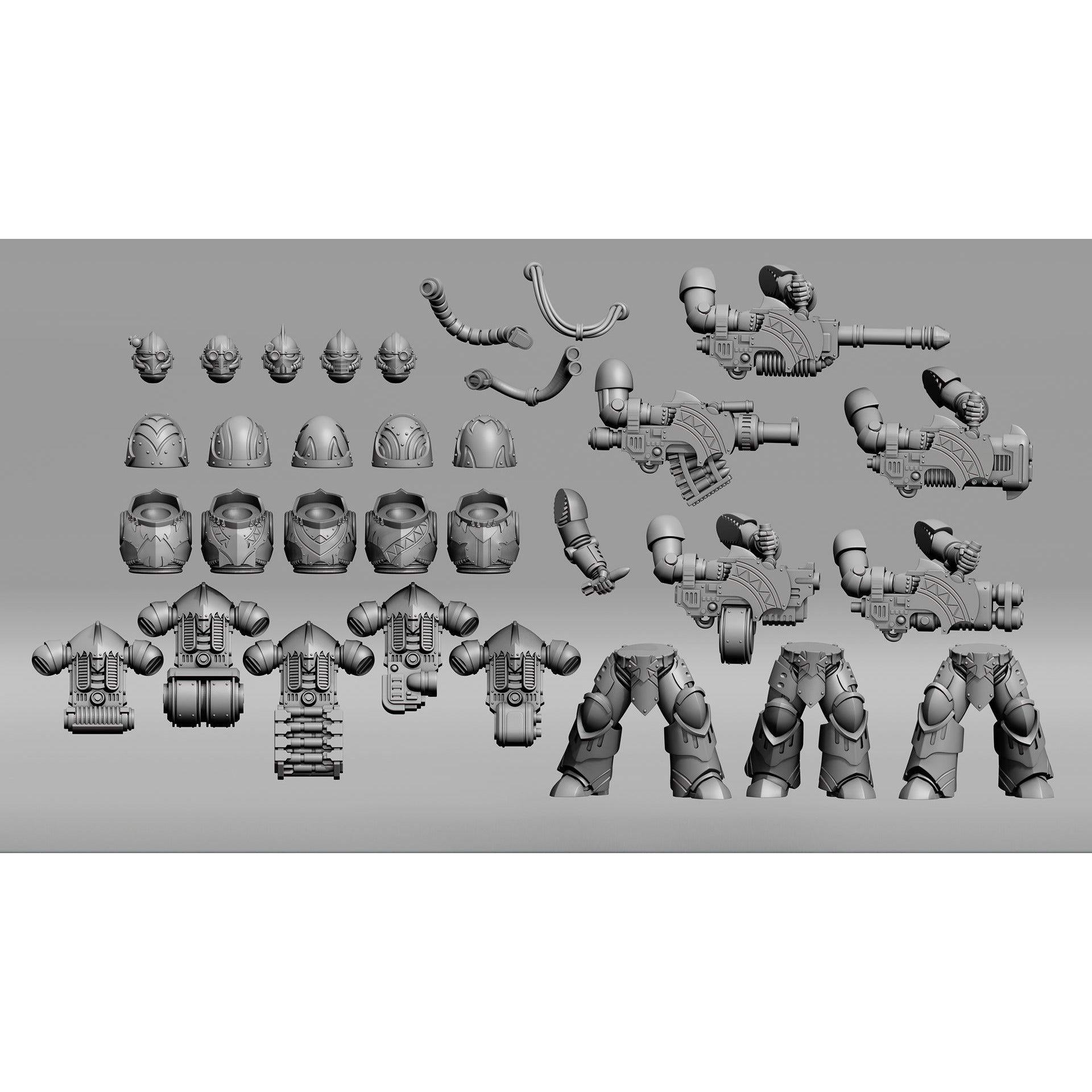 Atlan Forge - 5 Model Modular Unit 3d Printed Sculpted by Atlan Forge