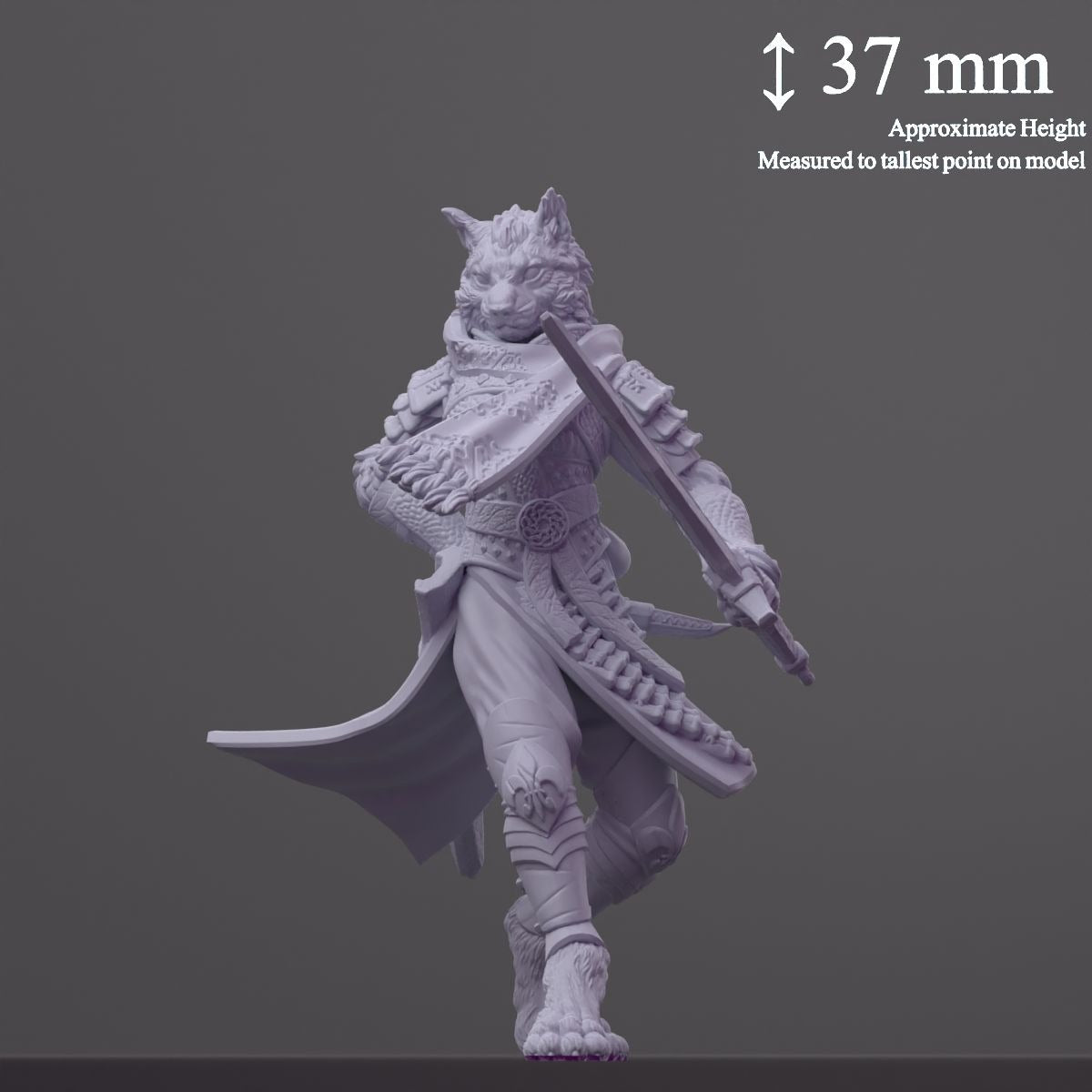 Tabaxi Fighter Sandrim - 3d Printed Miniature by DND Is A Woman