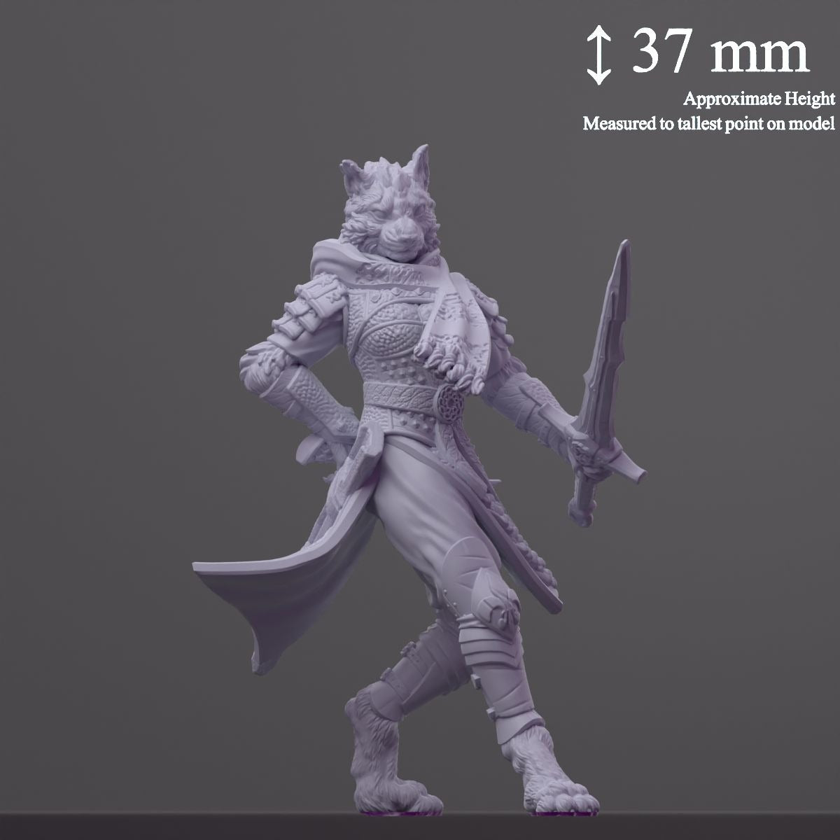 Tabaxi Fighter Sandrim - 3d Printed Miniature by DND Is A Woman