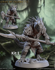 a toy figurine of a creature holding a sword