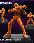 Silicon Cyborg Troopers - 3d Printed Miniature Sculpted by Papsikels Miniatures
