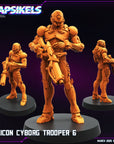 Silicon Cyborg Troopers - 3d Printed Miniature Sculpted by Papsikels Miniatures