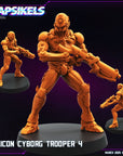 Silicon Cyborg Troopers - 3d Printed Miniature Sculpted by Papsikels Miniatures