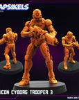 Silicon Cyborg Troopers - 3d Printed Miniature Sculpted by Papsikels Miniatures