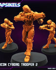 Silicon Cyborg Troopers - 3d Printed Miniature Sculpted by Papsikels Miniatures