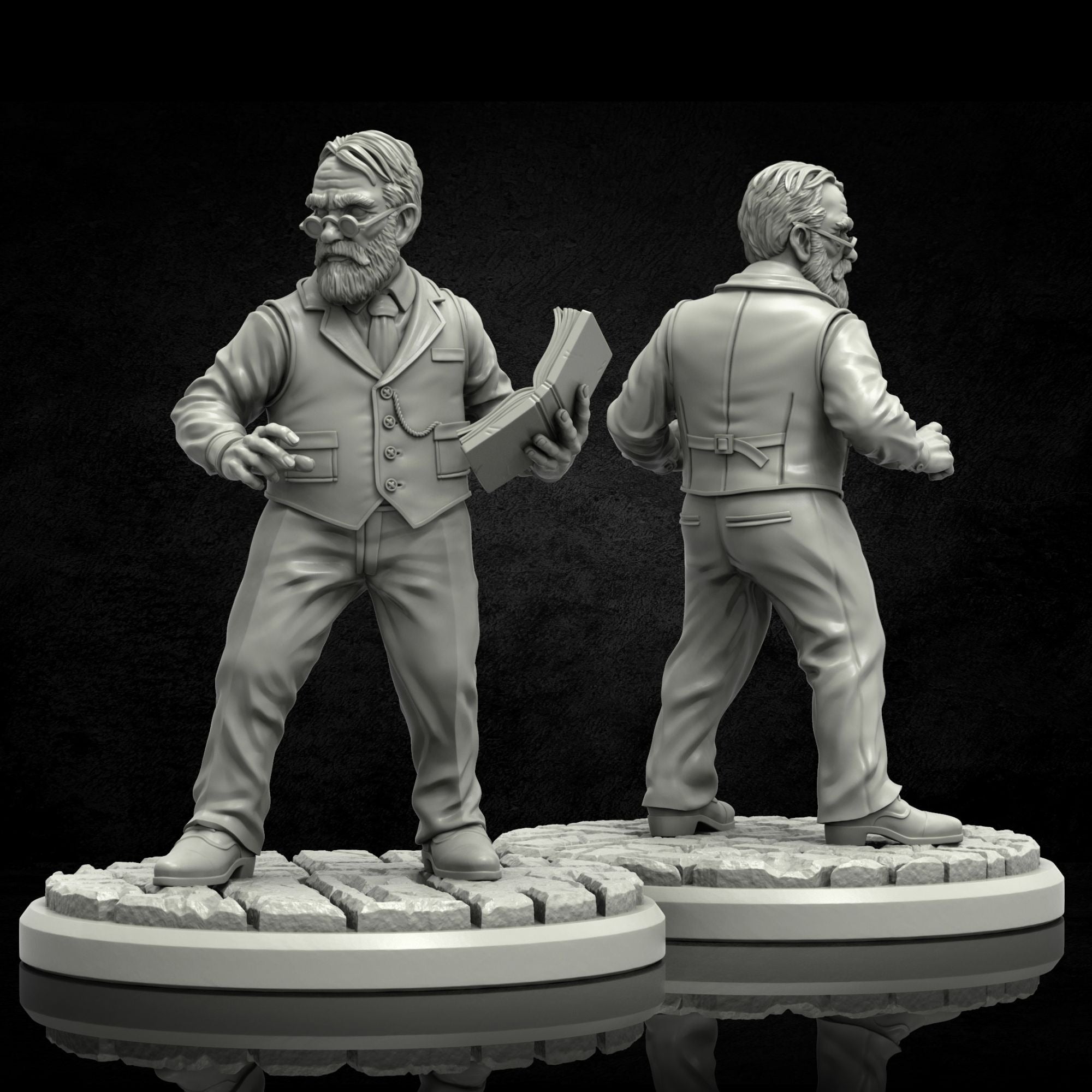 The Lead Librarian (Dr Henry Armitage) - Depths of N'Kai - 3d Printed Miniature Sculpted by Adaevy Creations