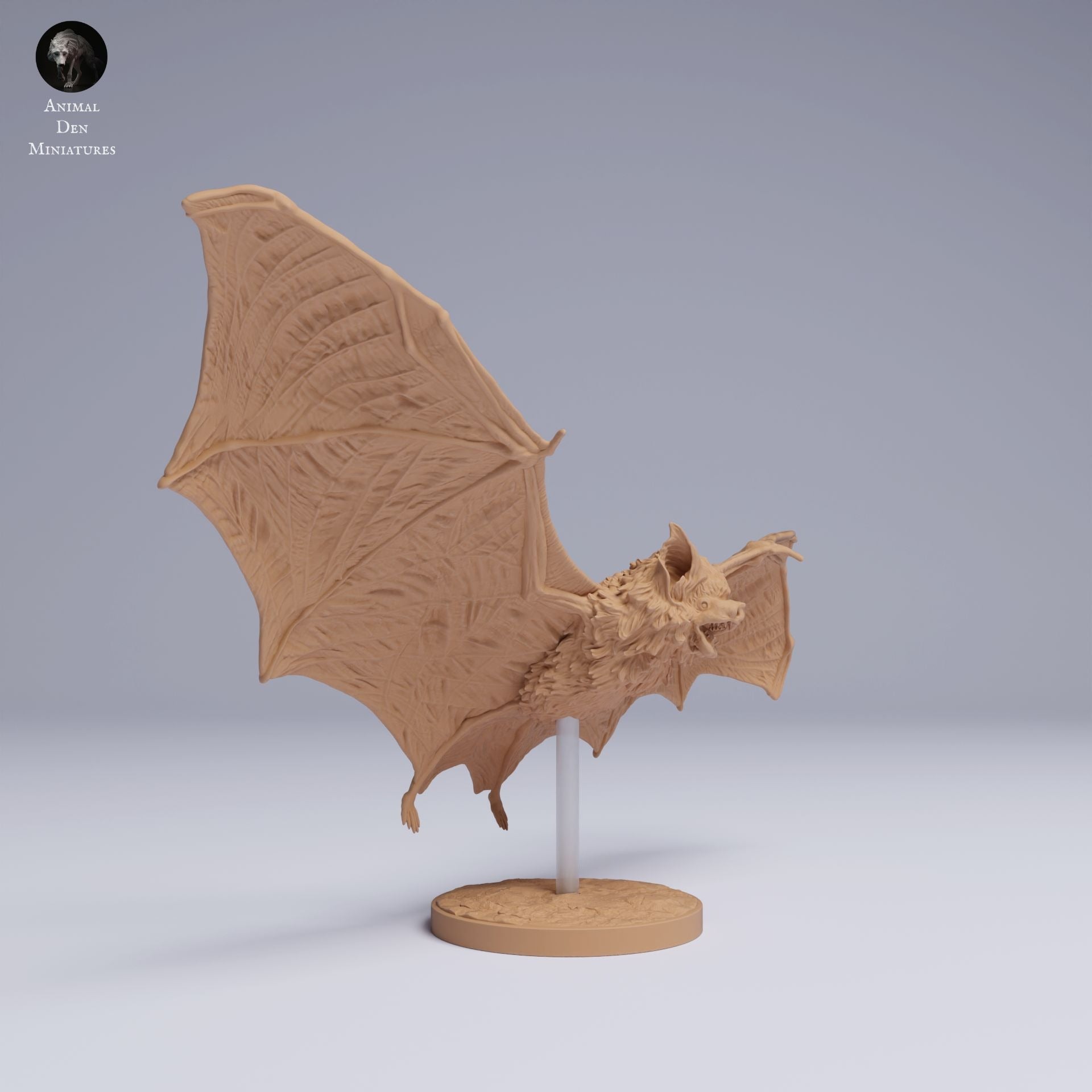 Kitti's Hog-Nosed (Bumblebee) Bat Flying - 3d Printed 1:1 Scale Miniature Sculpted by Animal Den