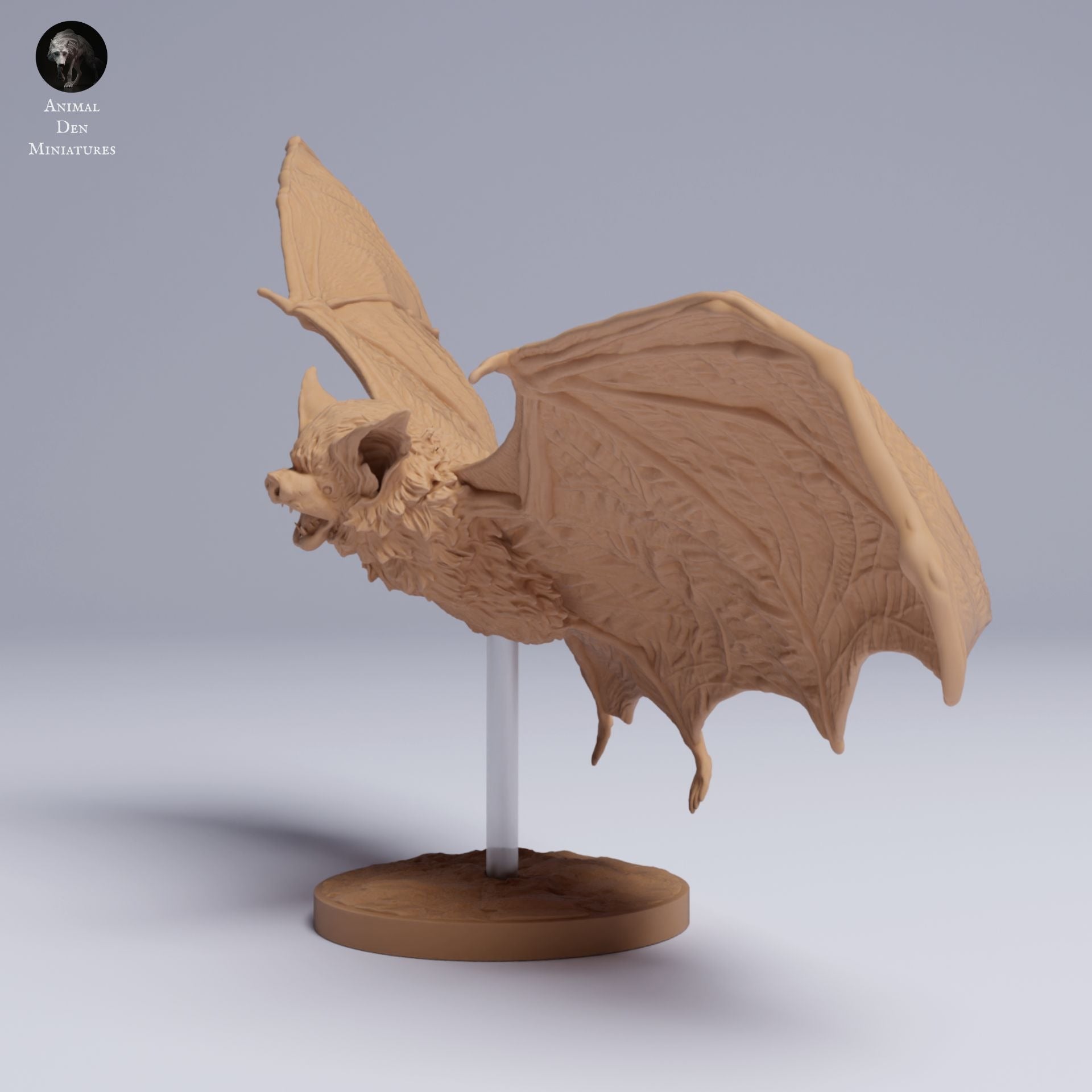 Kitti's Hog-Nosed (Bumblebee) Bat Flying - 3d Printed 1:1 Scale Miniature Sculpted by Animal Den