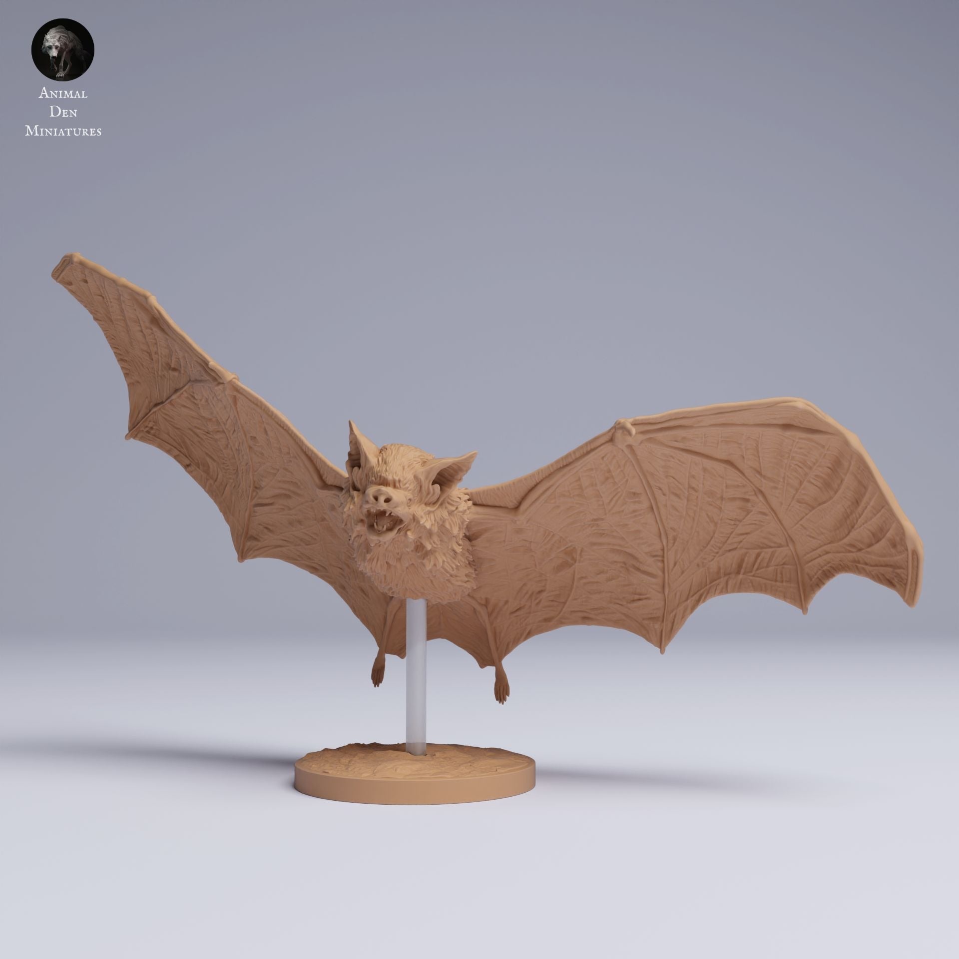 Kitti's Hog-Nosed (Bumblebee) Bat Flying - 3d Printed 1:1 Scale Miniature Sculpted by Animal Den