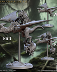 a group of dragon figurines sitting on top of a table