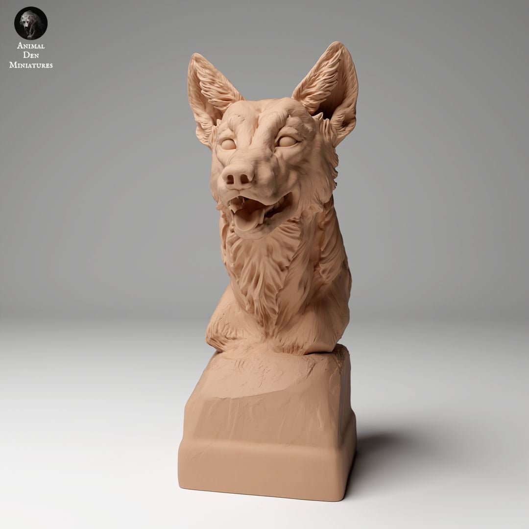 Dingo Bust - 3d Printed 1/6 Scale Miniature by Animal Den