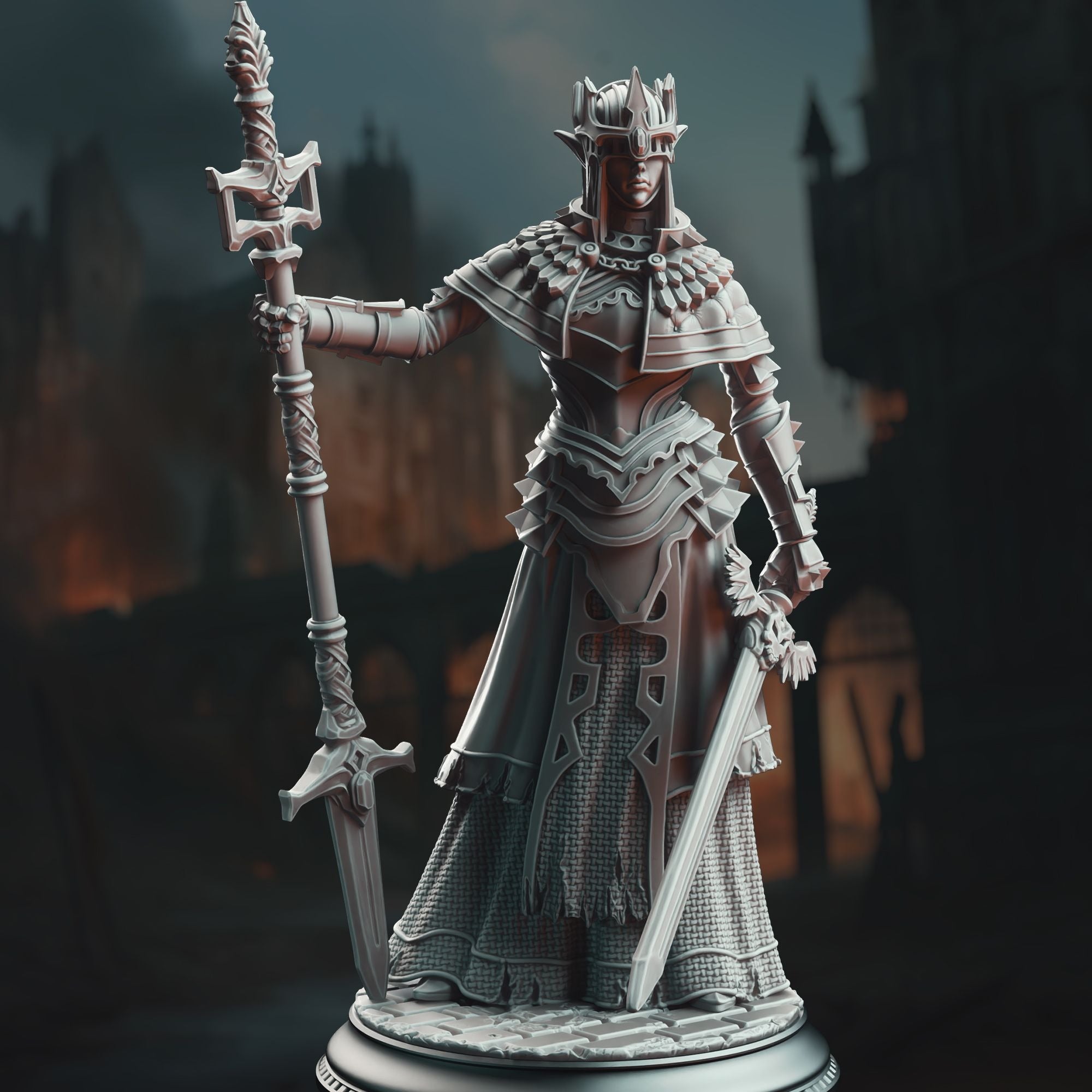 Evana the Proselytizer, Devout of Tharameni - 3d Printed Miniature Sculpted by DM Stash