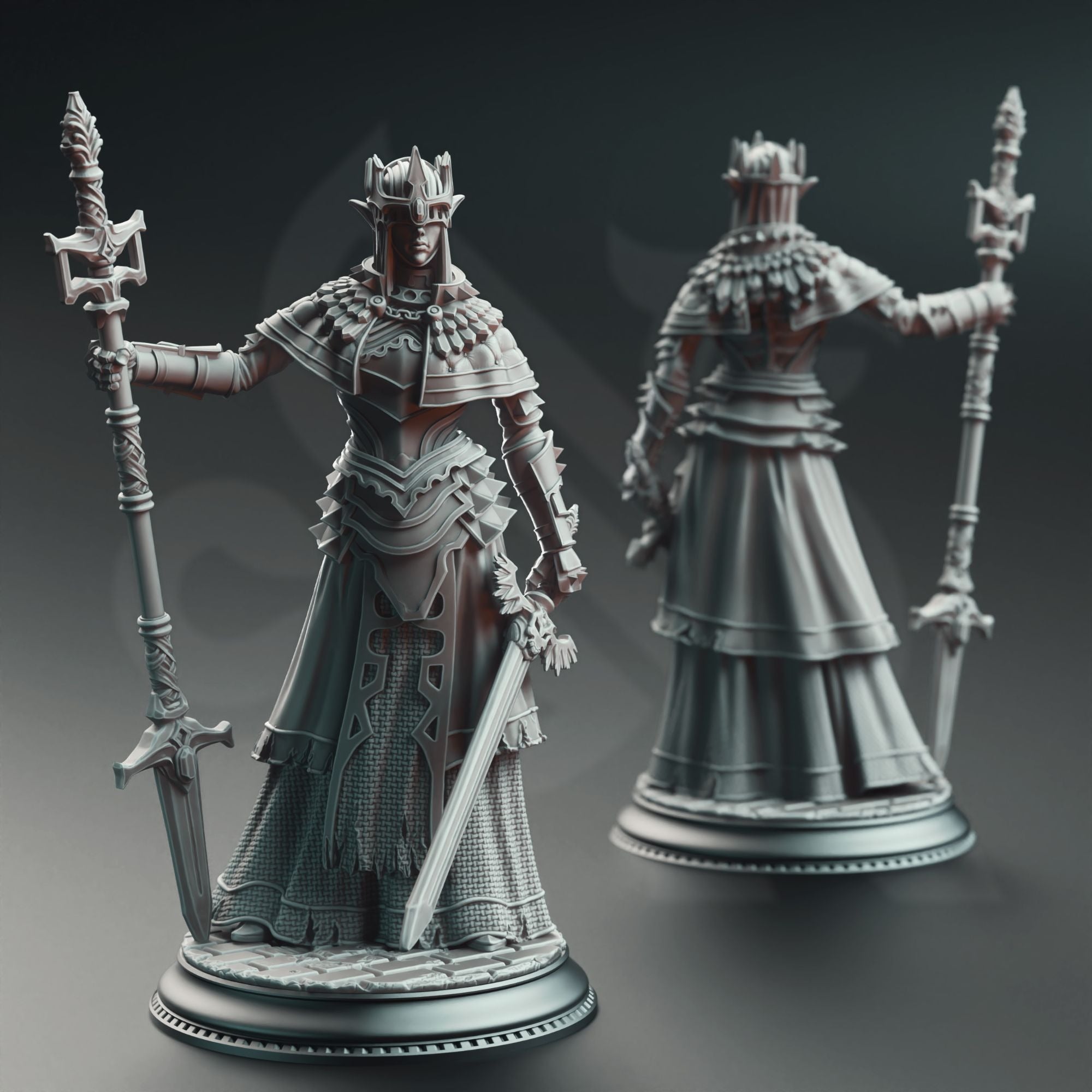 Evana the Proselytizer, Devout of Tharameni - 3d Printed Miniature Sculpted by DM Stash