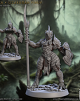a figurine of a warrior with a spear and shield