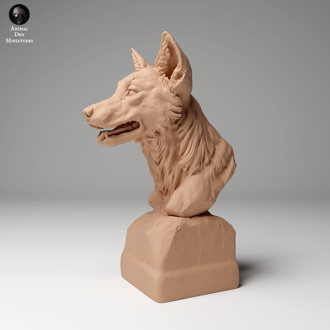 Dingo Bust - 3d Printed 1/6 Scale Miniature by Animal Den