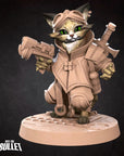 Space Catfolk Vanguard - Bullet Galaxy - 3d Printed Miniature sculpted by Bite the Bullet